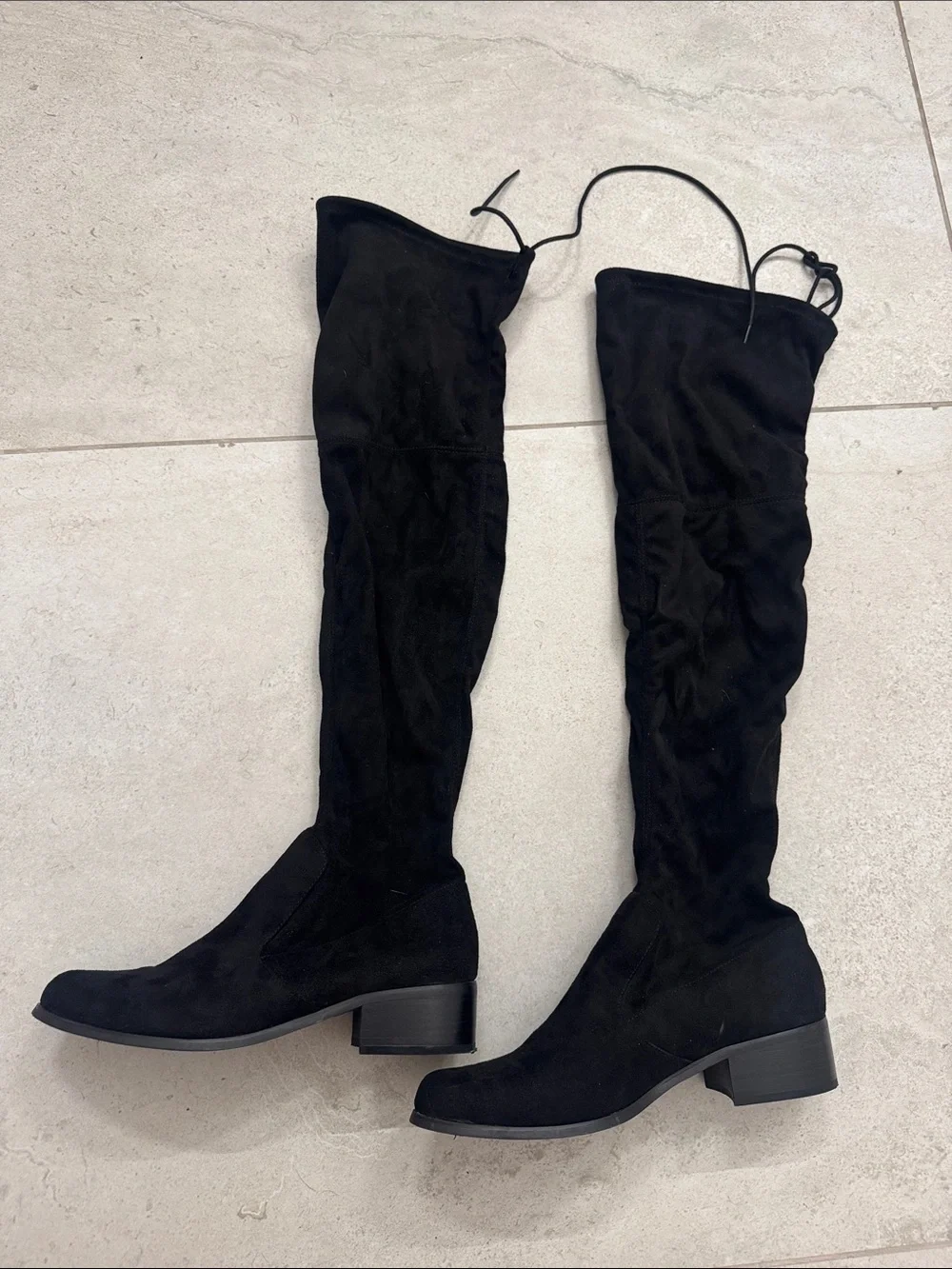 Charles By Charles David Black Over-the-Knee Suede Boots with Tie